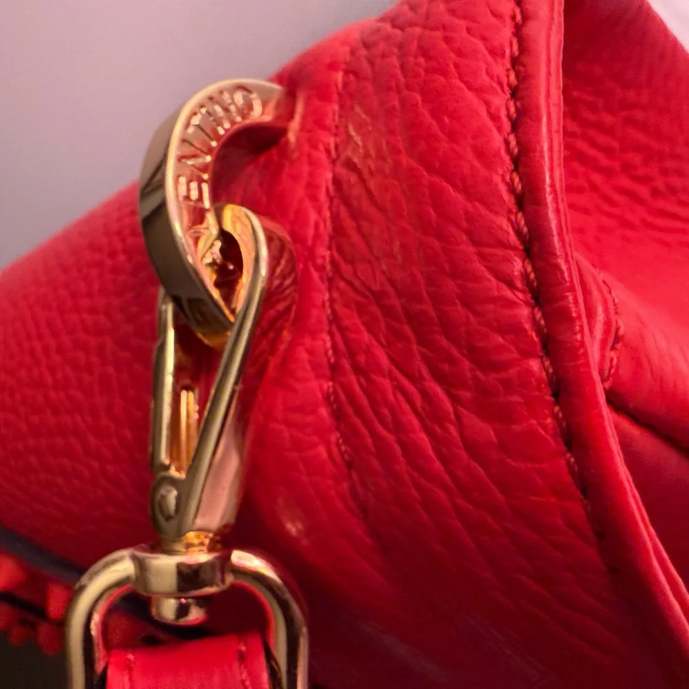 Valentino By Mario Valentino Red Studded V-Logo Shoulder Bag - Picture 13 of 13